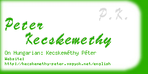 peter kecskemethy business card