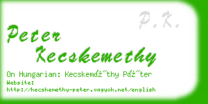 peter kecskemethy business card